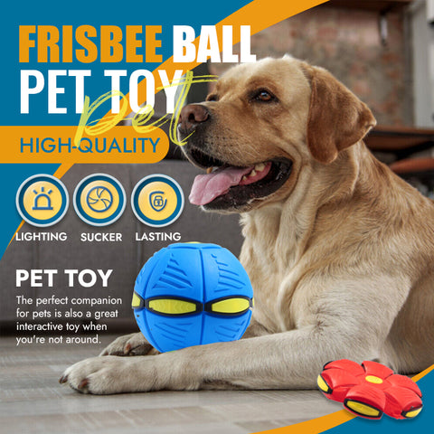 Owowpet Pet Toy Flying Saucer Ball - Durable, Non-toxic Material, Flashing Light, Versatile Design, Anti-slip Texture