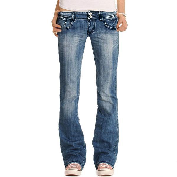 Women’s 70s Stretch hip Hugger Vintage Basic Regular Fit Boot Cut Jeans ...