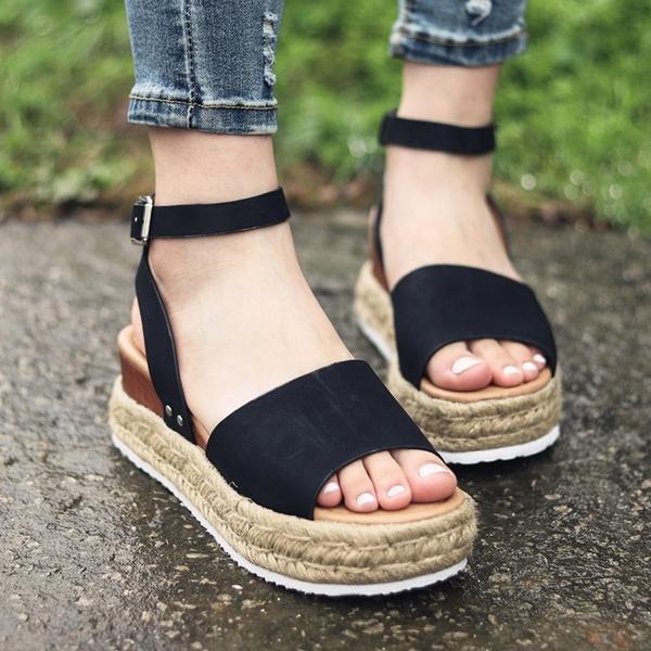 Adjustable Buckle Platform Sandals – Pure Fit Story