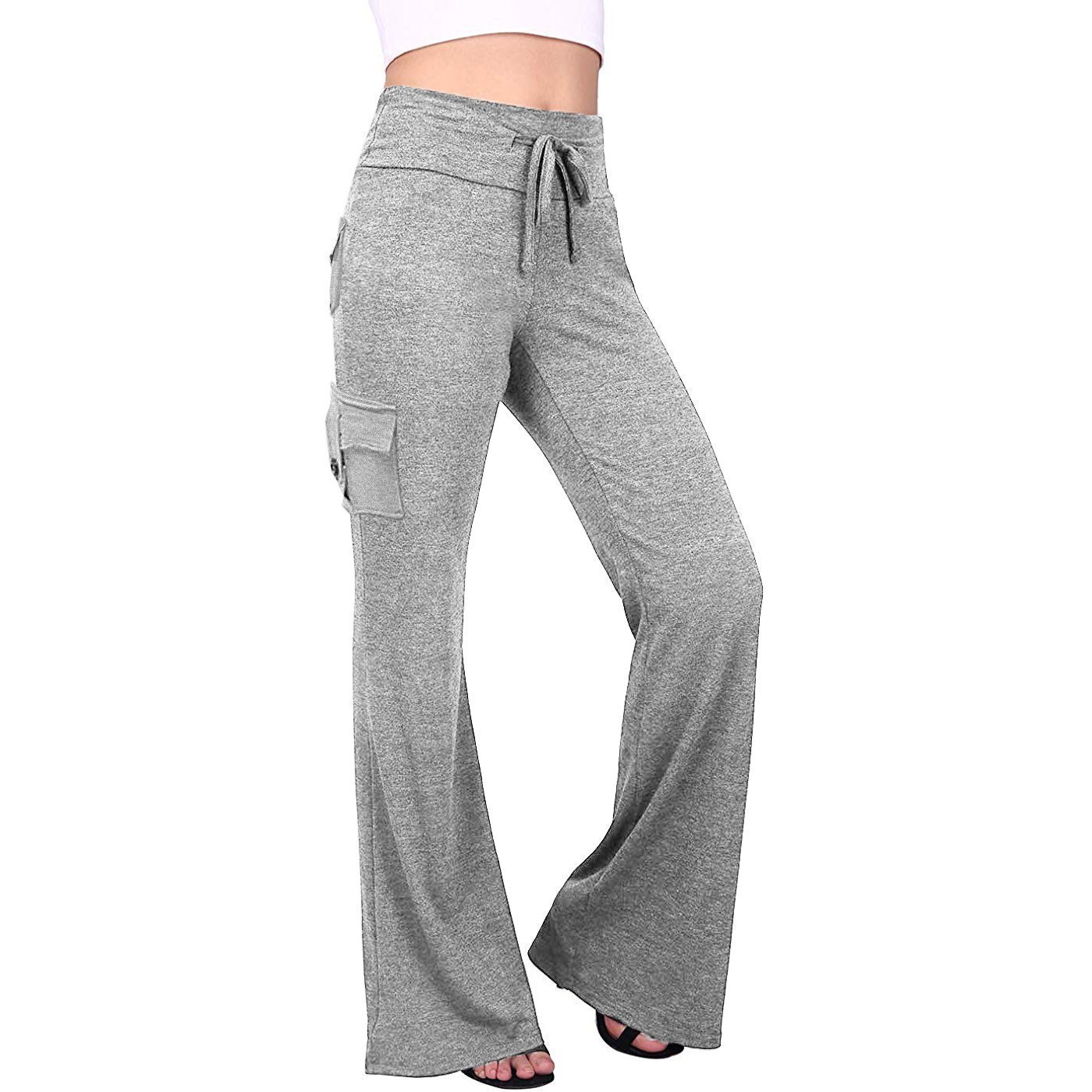 Women’s Comfortable Textured Pockets Drawstring Yoga Pants – Pure Fit Story
