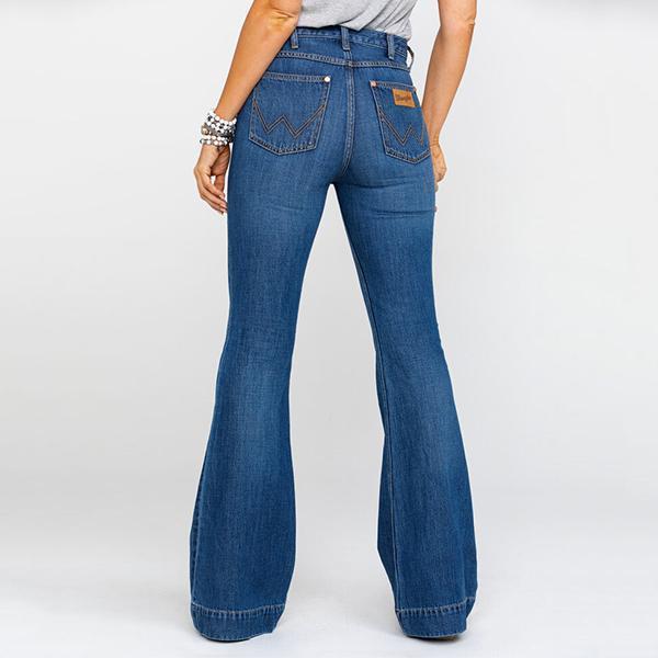 High Rise Classic Washed Stretch Bell-bottom Jeans – Pure Fit Story