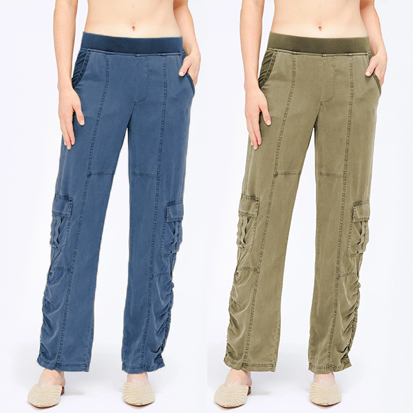 Women’s Elastic Waist Pleated Casual Cargo Pants – Pure Fit Story