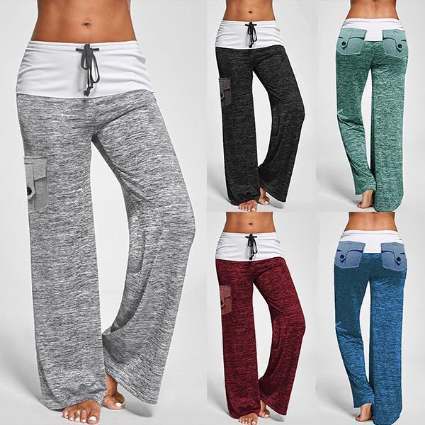 Drawstring Pockets Stretch Wide Leg Yoga Pants – Pure Fit Story