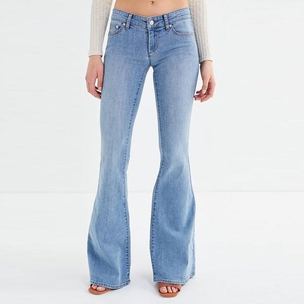 70s Low Waist Slim Long Bell Bottoms Jeans – Pure Fit Story